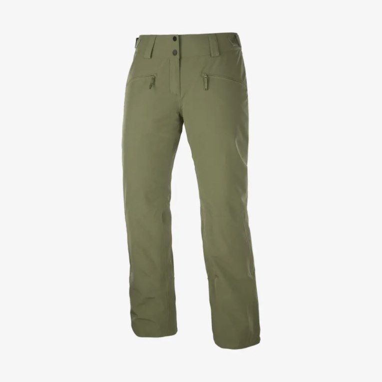 Olive Salomon Edge Women's Ski Pants | IE ZX4351